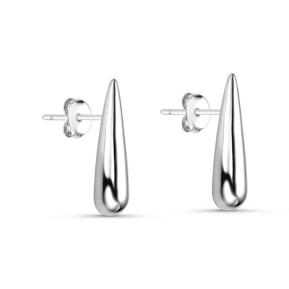 Brinco Ear Hook Gota Pequena Prata Banhado a Ródio