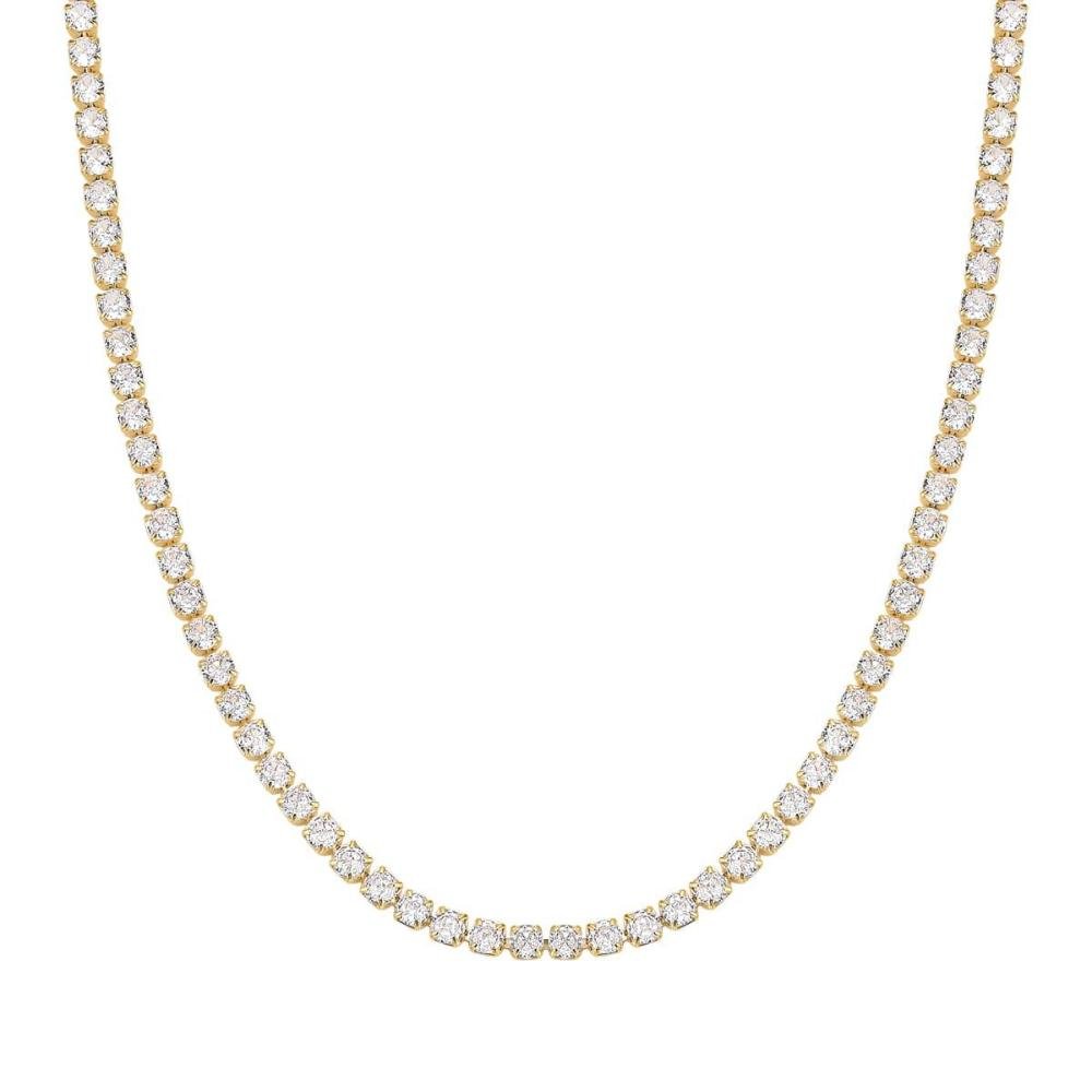 Colar Riviera Cristal Banhada a Ouro 18K Dourado 2