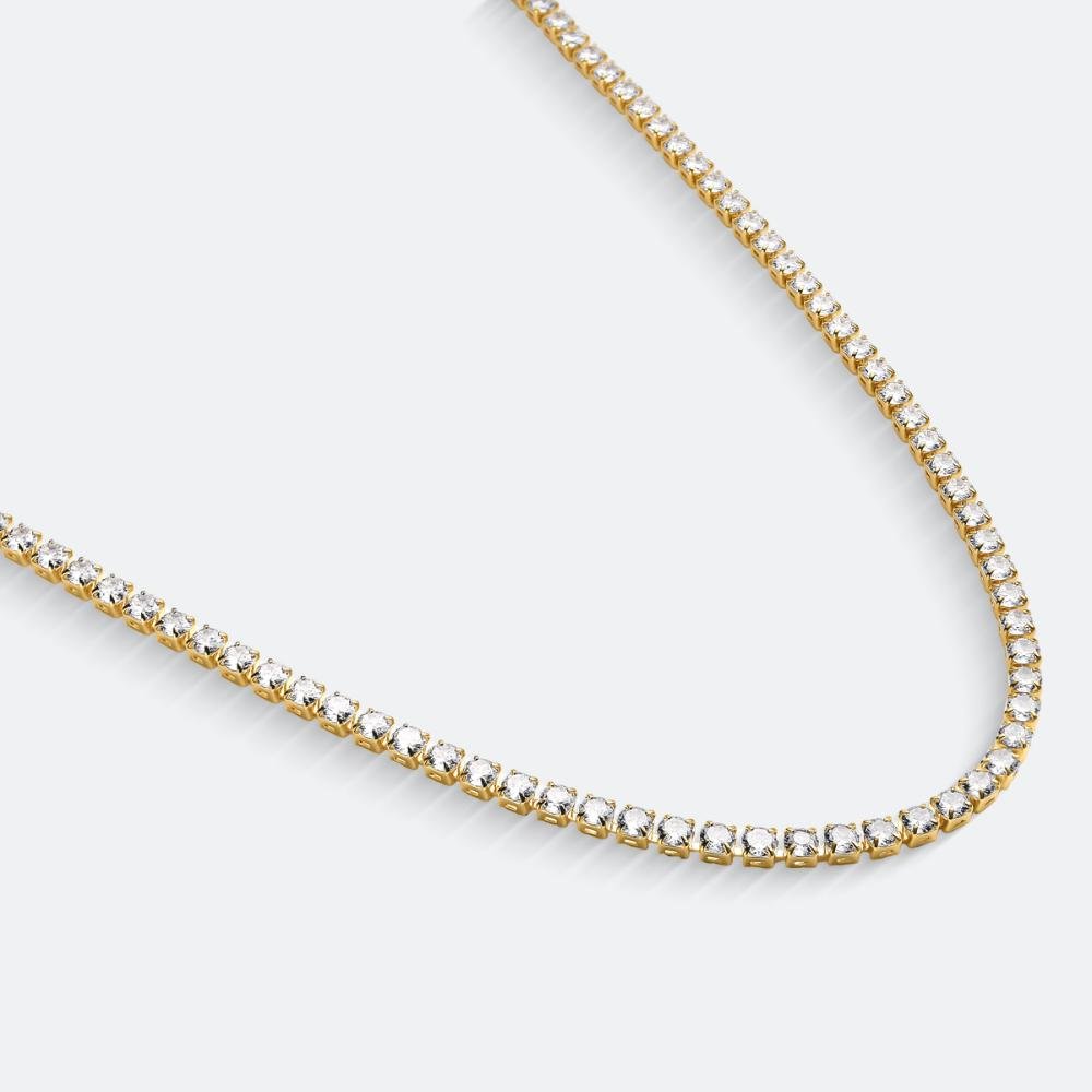 Colar Riviera Cristal Banhada A Ouro 18K