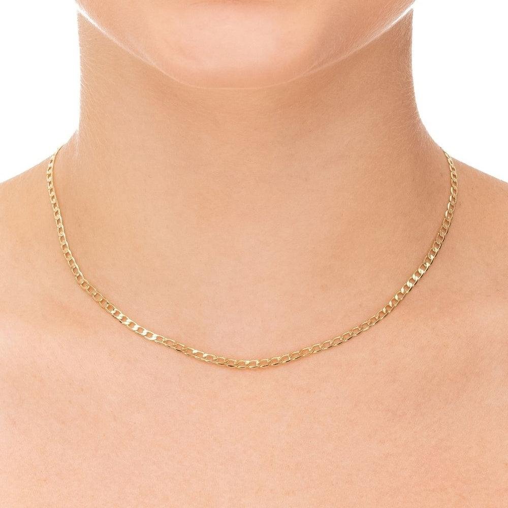 Colar Elo Amassado Banhado a Ouro 18k Dourado 2