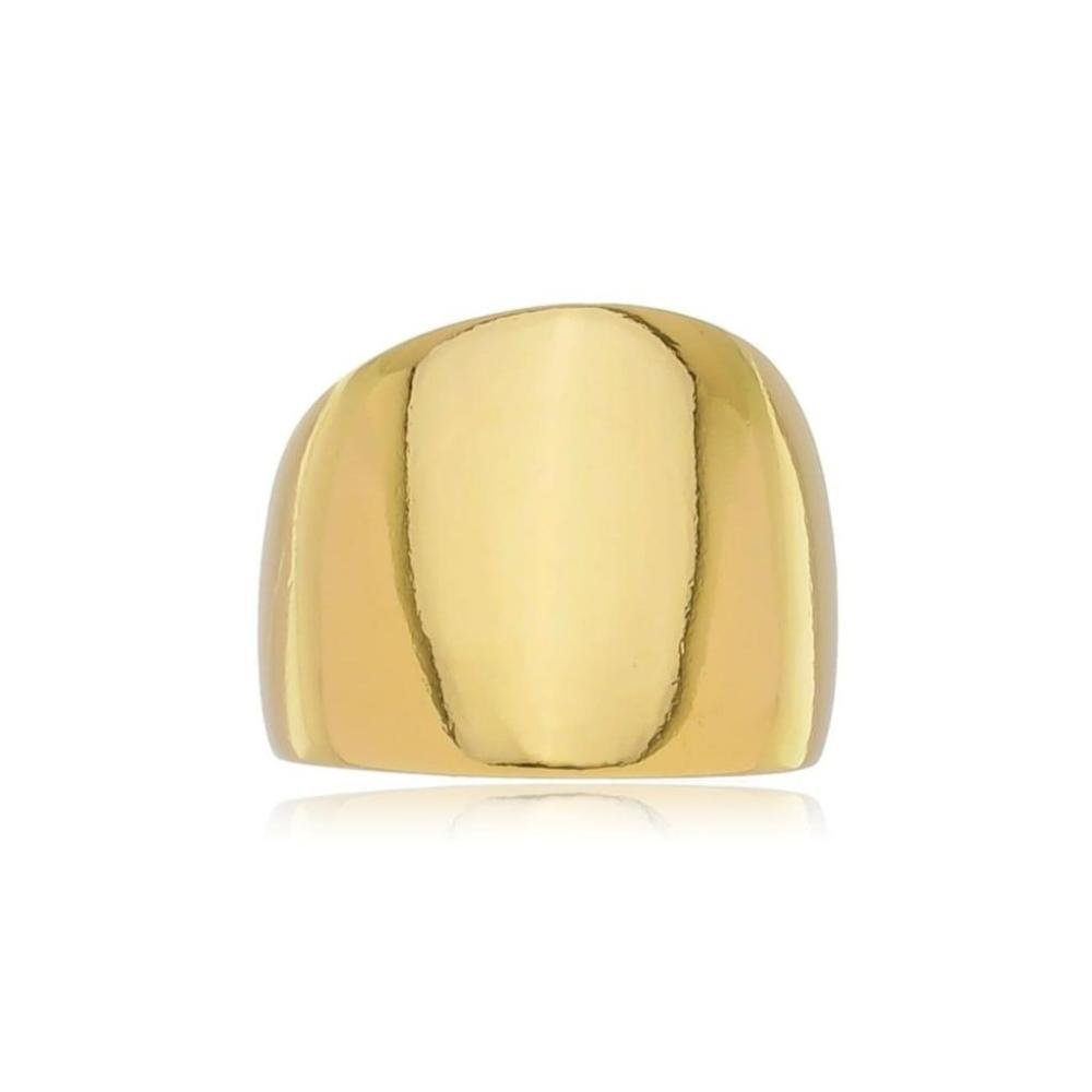 Anel Ajustável Abaulado Banhado A Ouro 18K Dourado 2