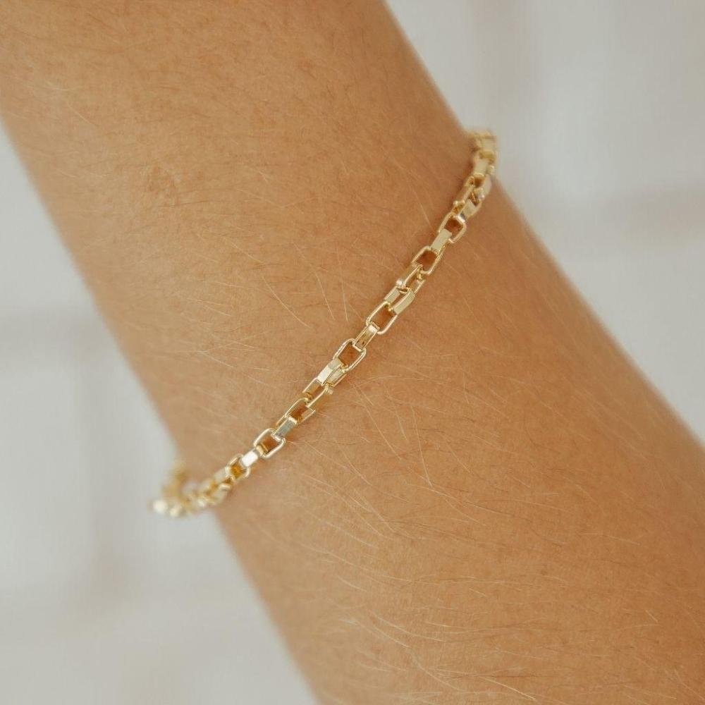 Pulseira Veneziana Banhada A Ouro 18K Dourado 3