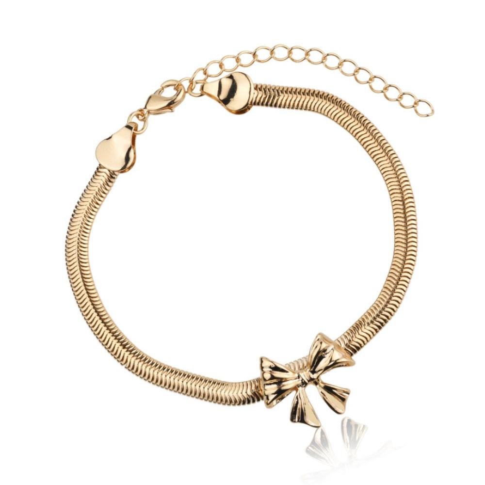 Pulseira Laços Banhada A Ouro 18K