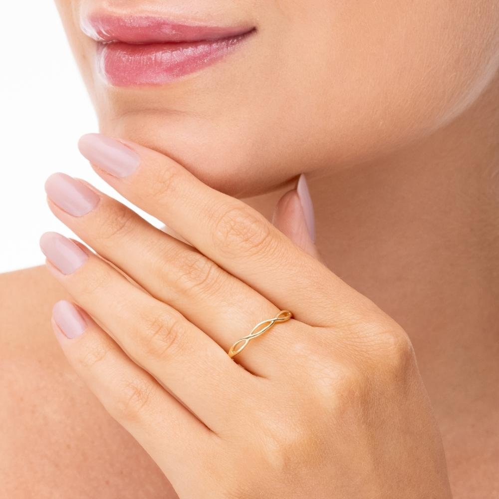 Anel Ajustável Trançado Delicido Banhado a Ouro 18k Dourado 2