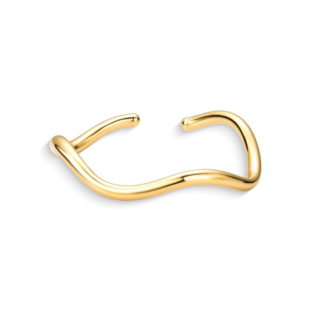 Bracelete Ajustável Tubo Ondulado 4mm Banhado a Ouro 18k Dourado 1