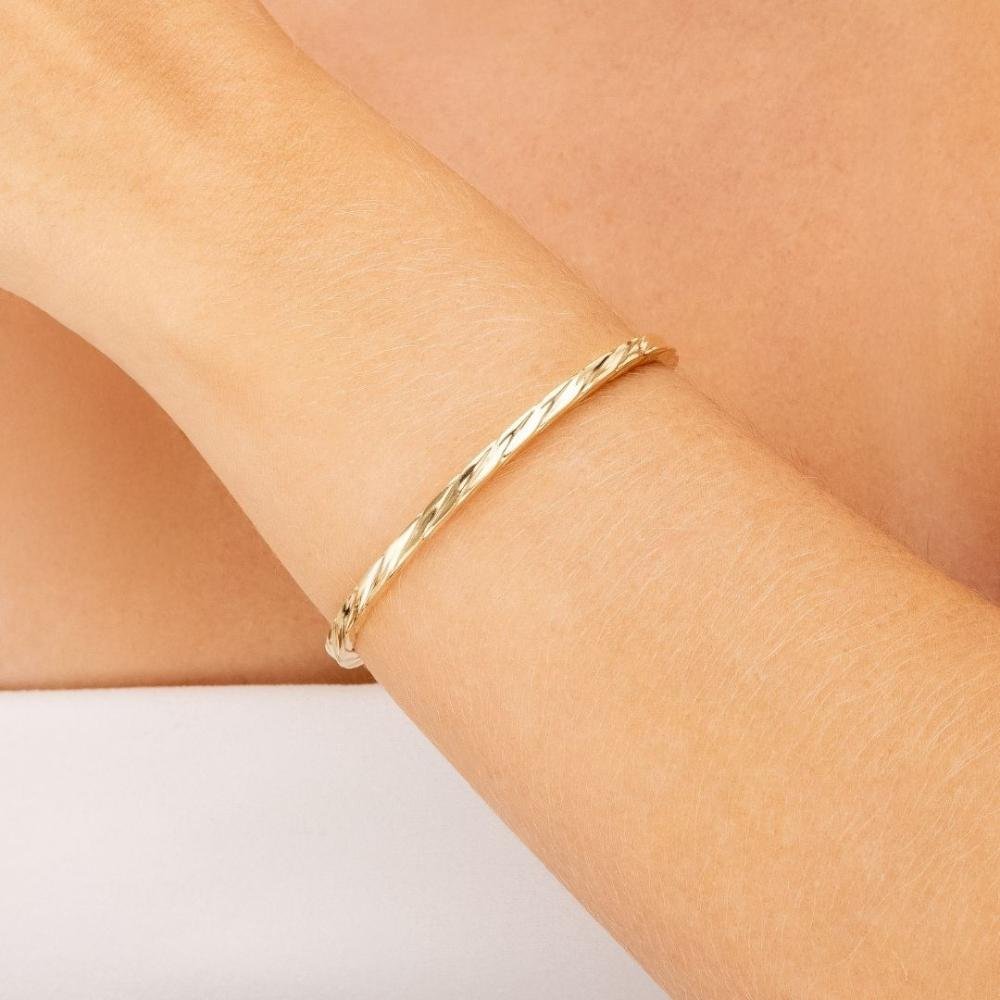 Bracelete Ajustável Quadrado Trabalhado Banhado a Ouro 18k Dourado 2