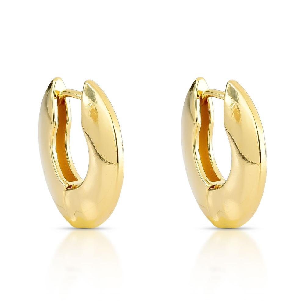 Brinco Argola Click Lisa Banhado a Ouro 18k Dourado 1