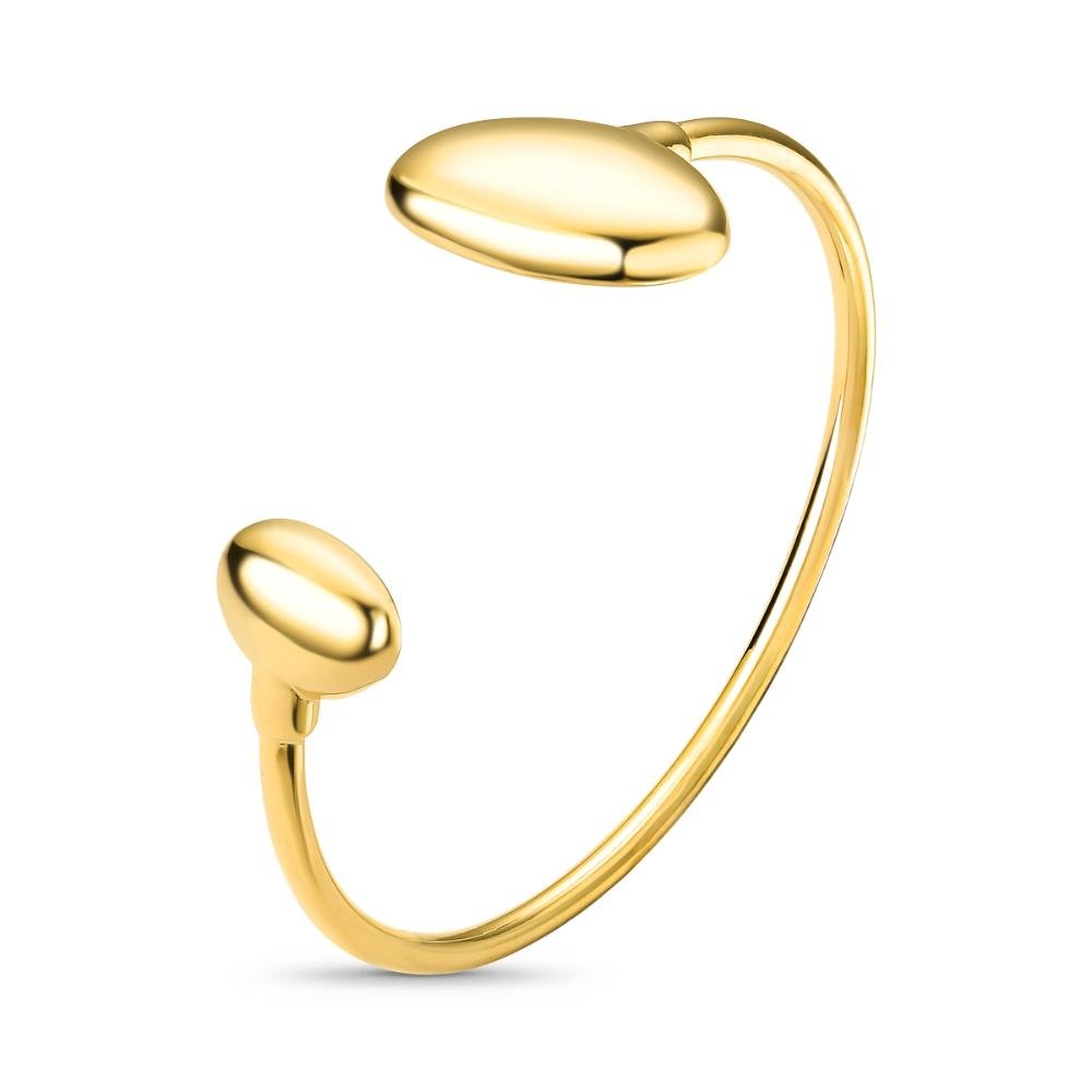 Bracelete Oval Liso Banhado a Ouro 18k