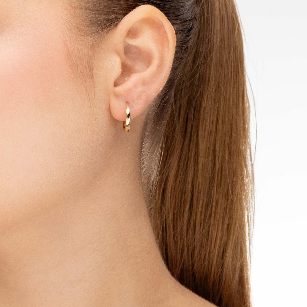 Brinco Argola Click Fina Banhado a Ouro 18k Dourado 2