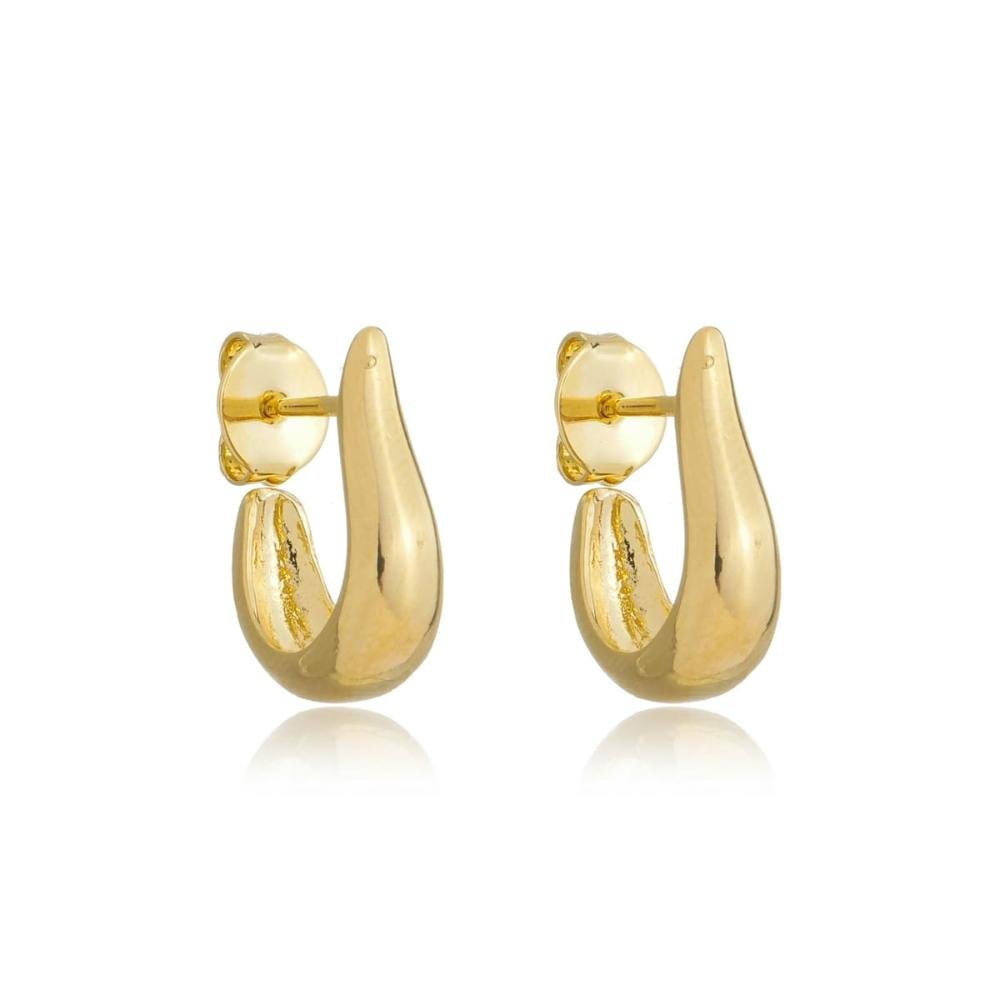 Brinco Argola Morderno Banhado a Ouro 18k