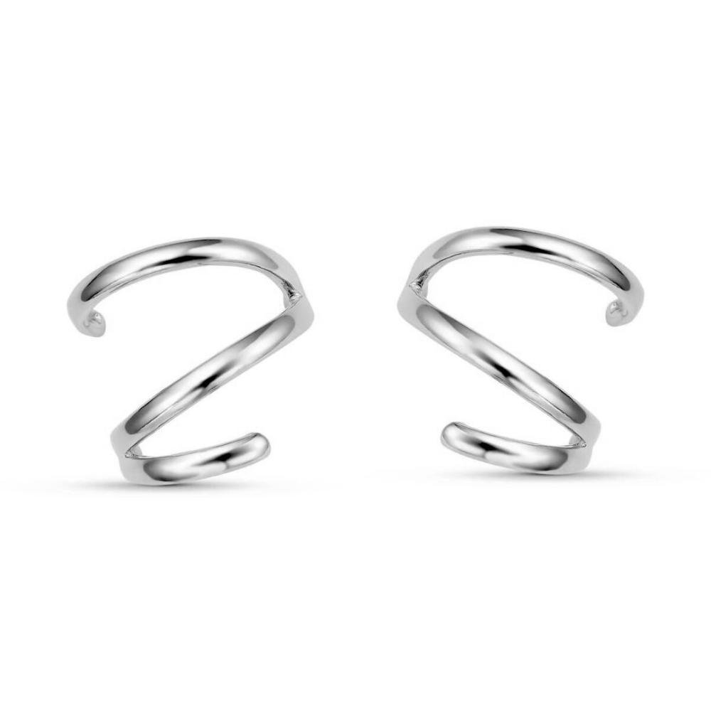 Brinco Ear Cuff Três Fios Prata Banhado a Ródio