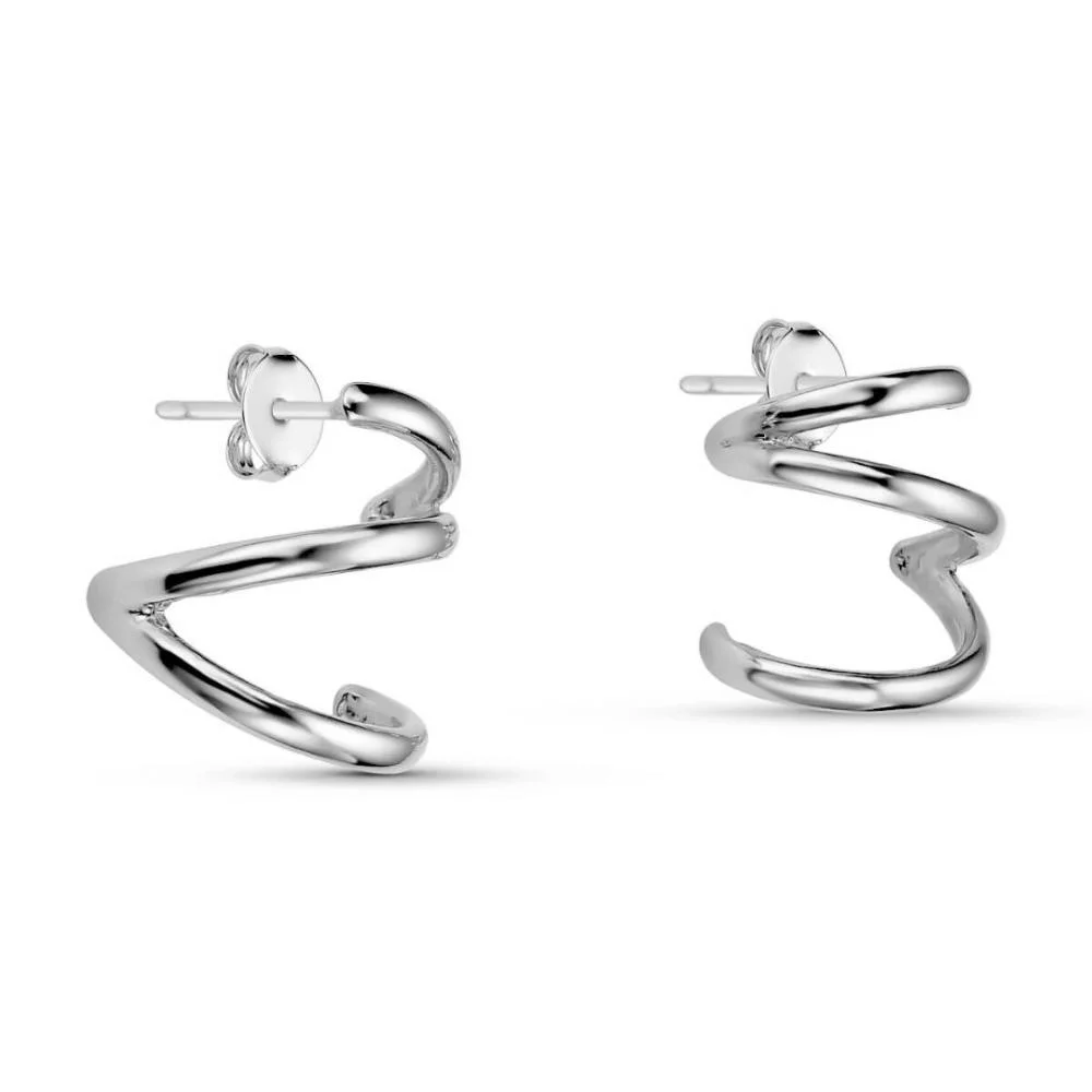 Brinco Ear Cuff Três Fios Prata Banhado a Ródio Prata 2
