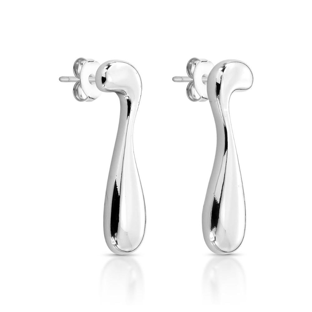 Brinco Orgânico Prata Banhado a Ródio Prata 1