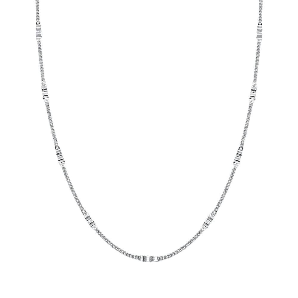 Choker 35cm Plaquinha Diamantada Prata Banhado a Ródio Prata 2
