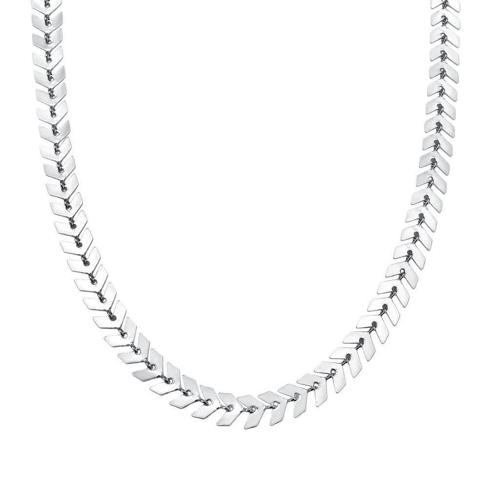 Choker Escamas Elegante Classico Prata Banhado a Ródio Prata 1