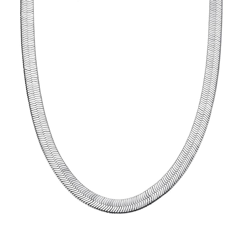 Choker Fita Lisa Classico Prata Banhado a Ródio Prata 2