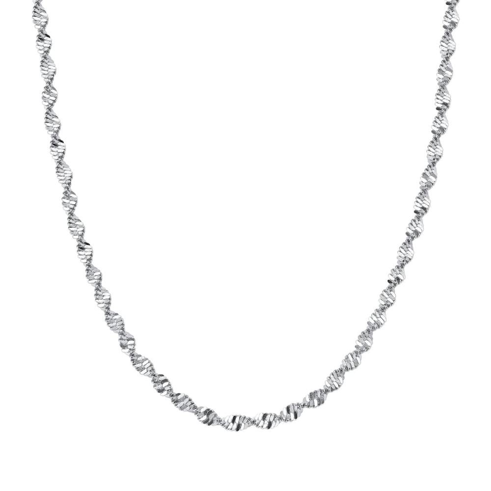 Colar Fita Lisa Torcida Prata Banhado a Ródio Prata 3