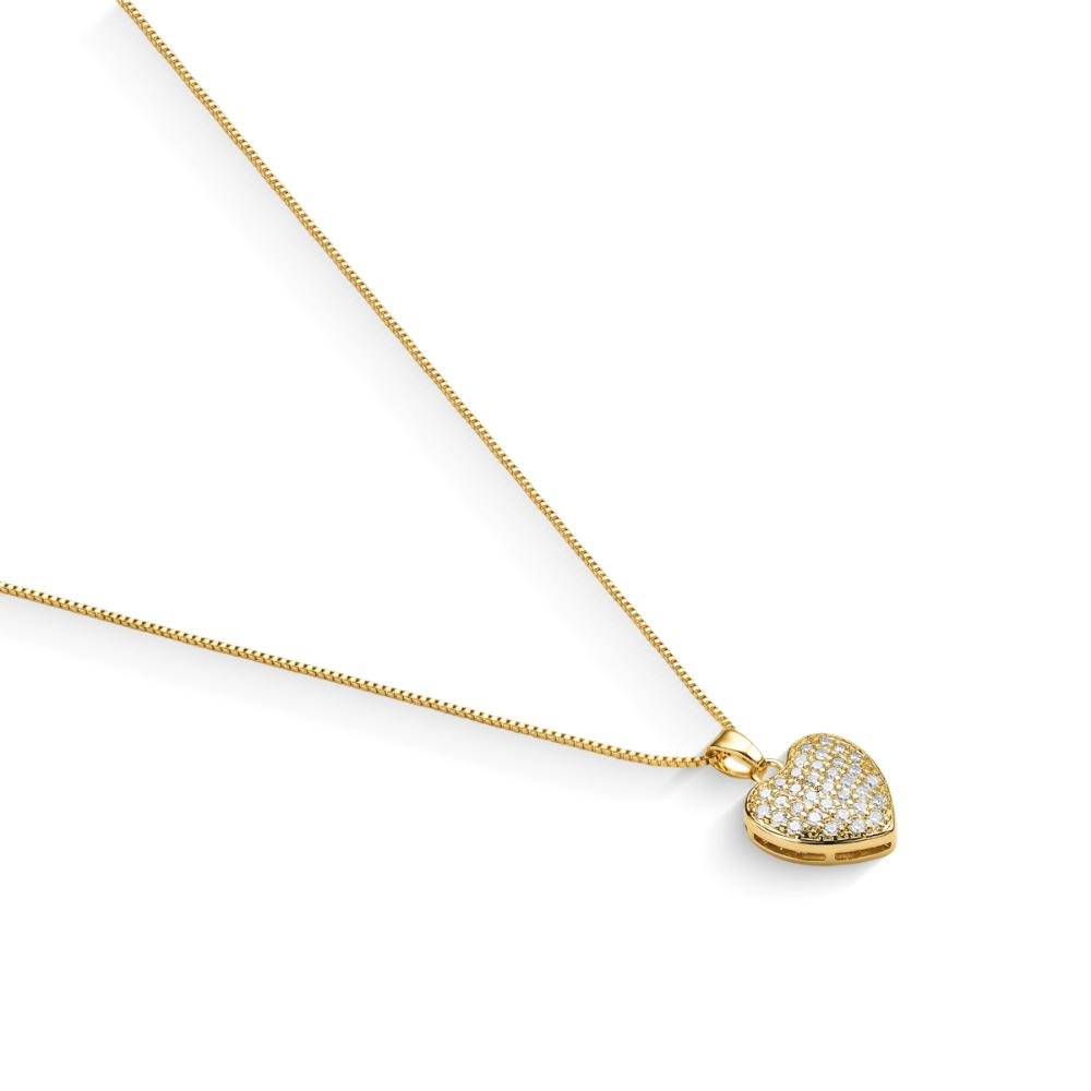 Conjunto Brinco Coração Banhado a Ouro 18k Dourado 2