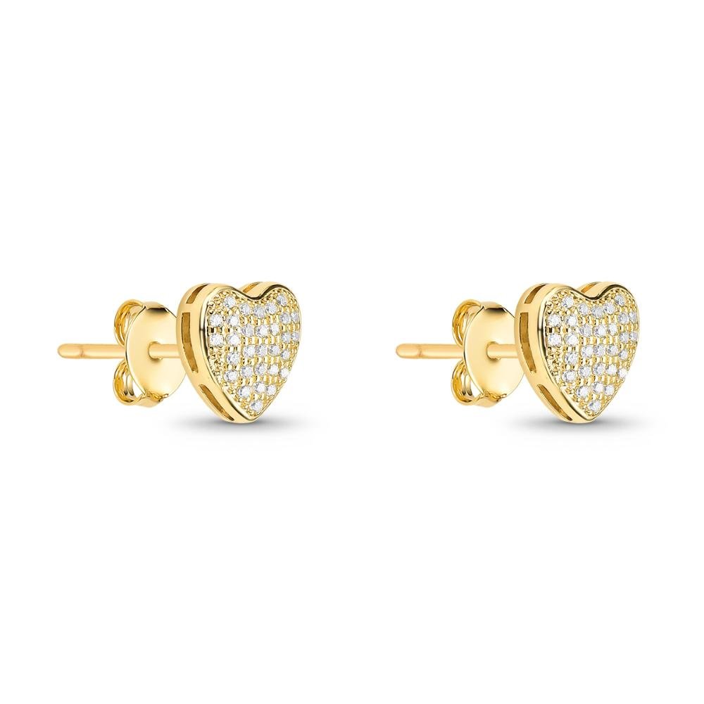 Conjunto Brinco Coração Banhado a Ouro 18k Dourado 3