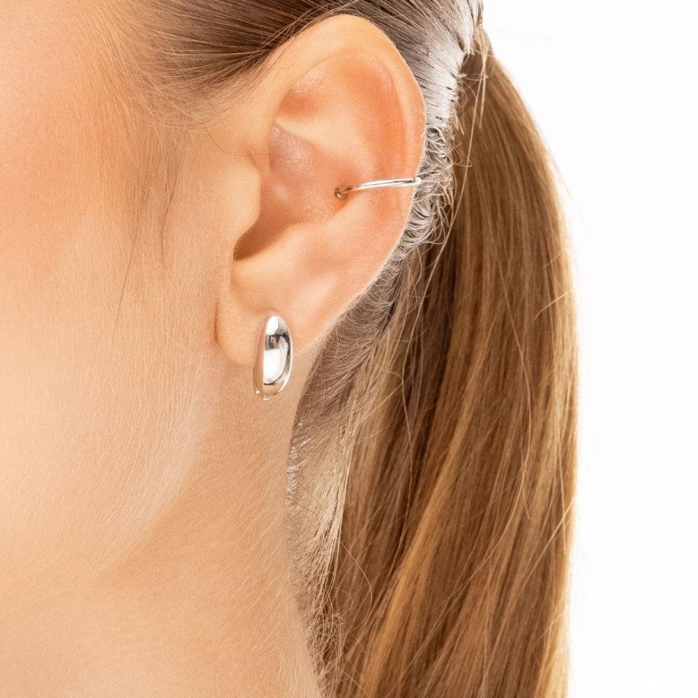 Piercing de Pressão Argola Prata Banhado a Ródio Prata 2