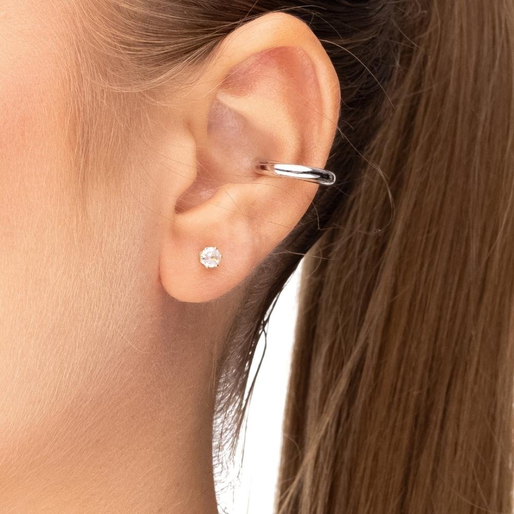 Piercing de Pressão Argola Tubo Liso 3mm Prata Banhado a Ródio Prata 2
