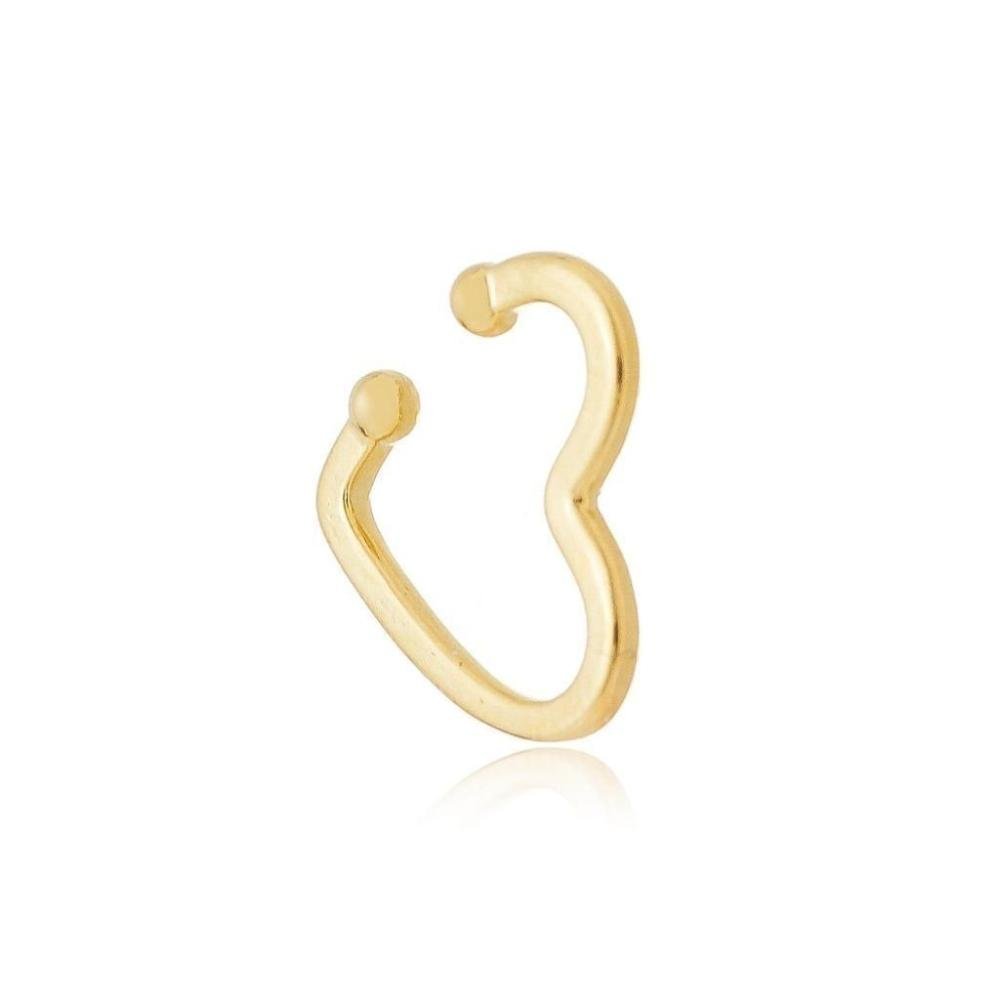 Piercing de Pressão Coração Banhado a Ouro 18k Dourado 1