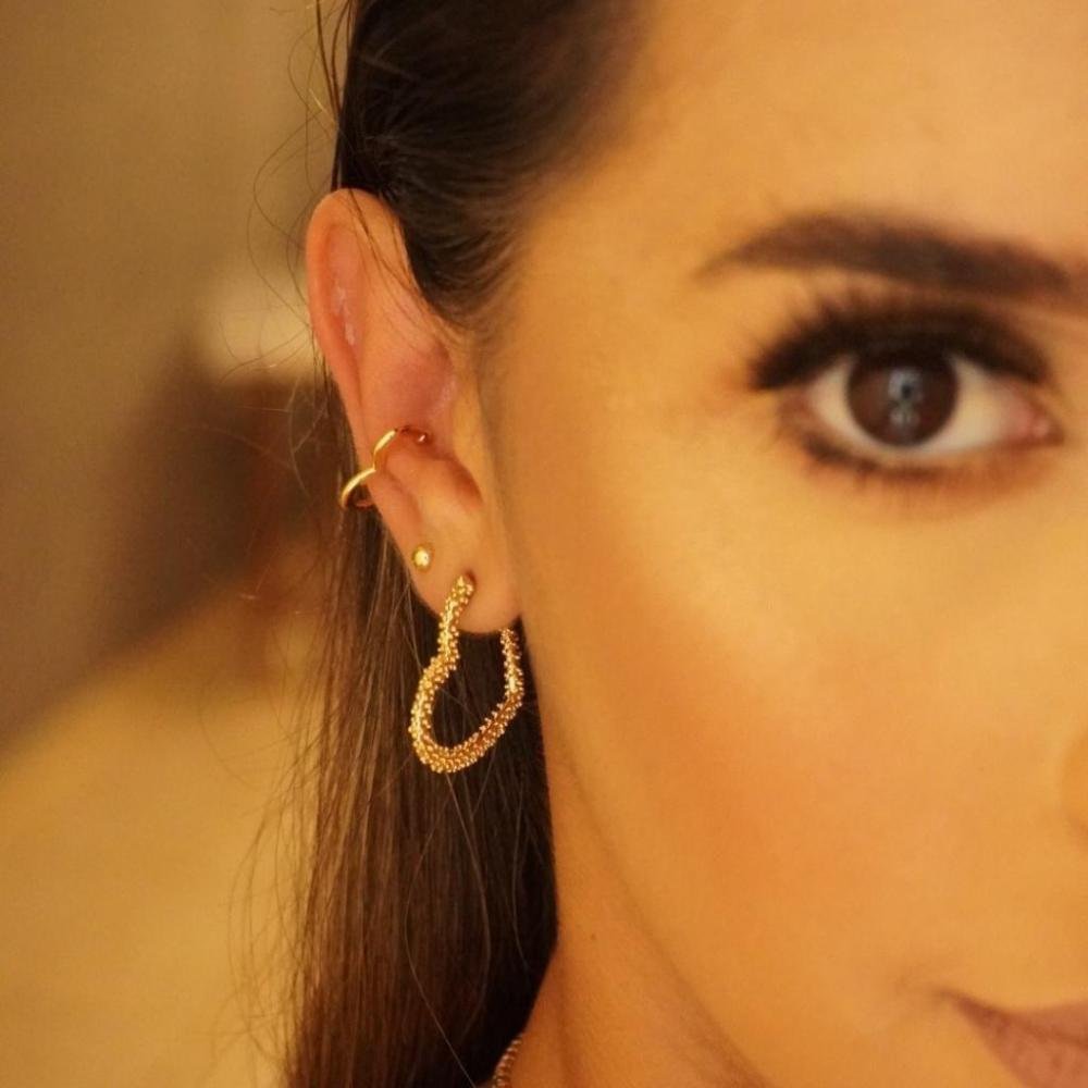 Piercing de Pressão Coração Banhado a Ouro 18k Dourado 3