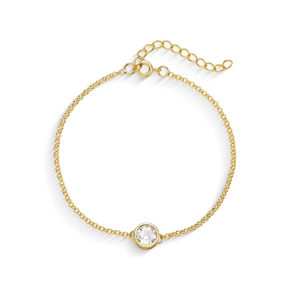 Pulseira Elo Português Com Ponto De Luz Banhado a Ouro 18k