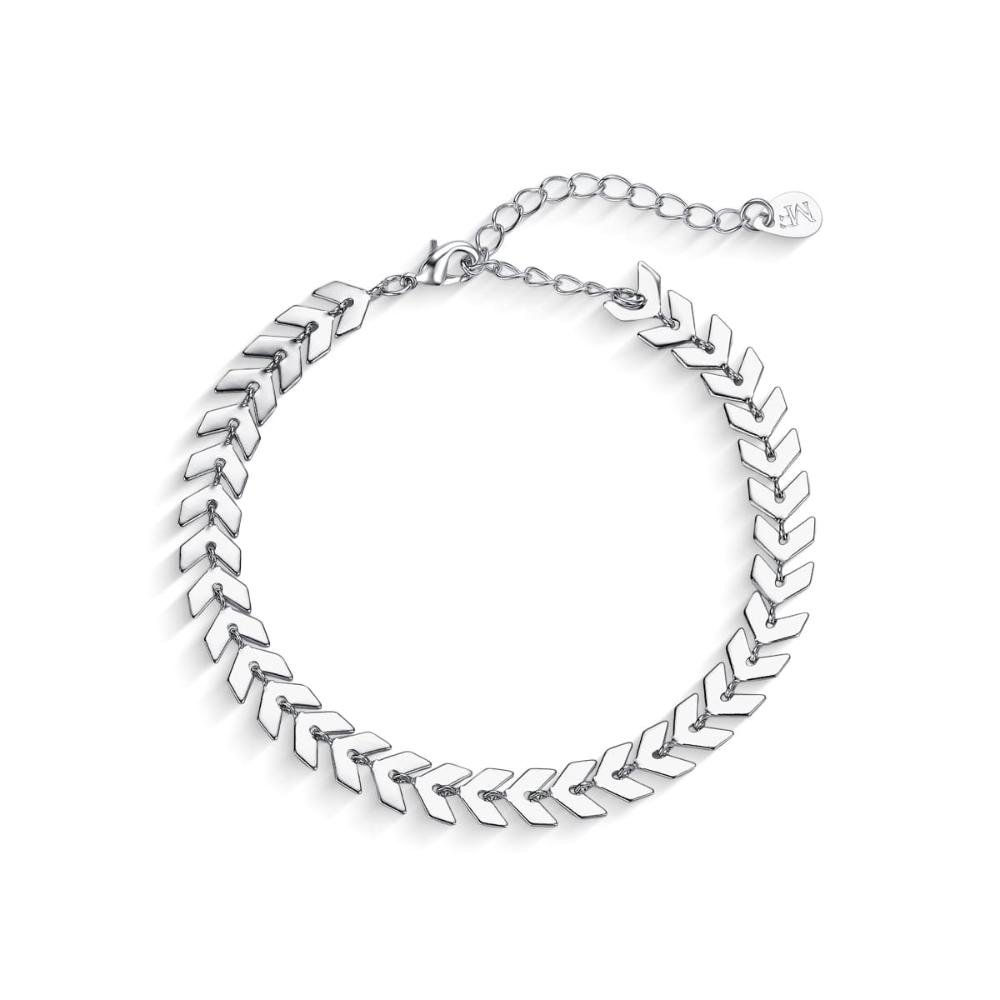 Pulseira Escamas Prata Banhado a Ródio