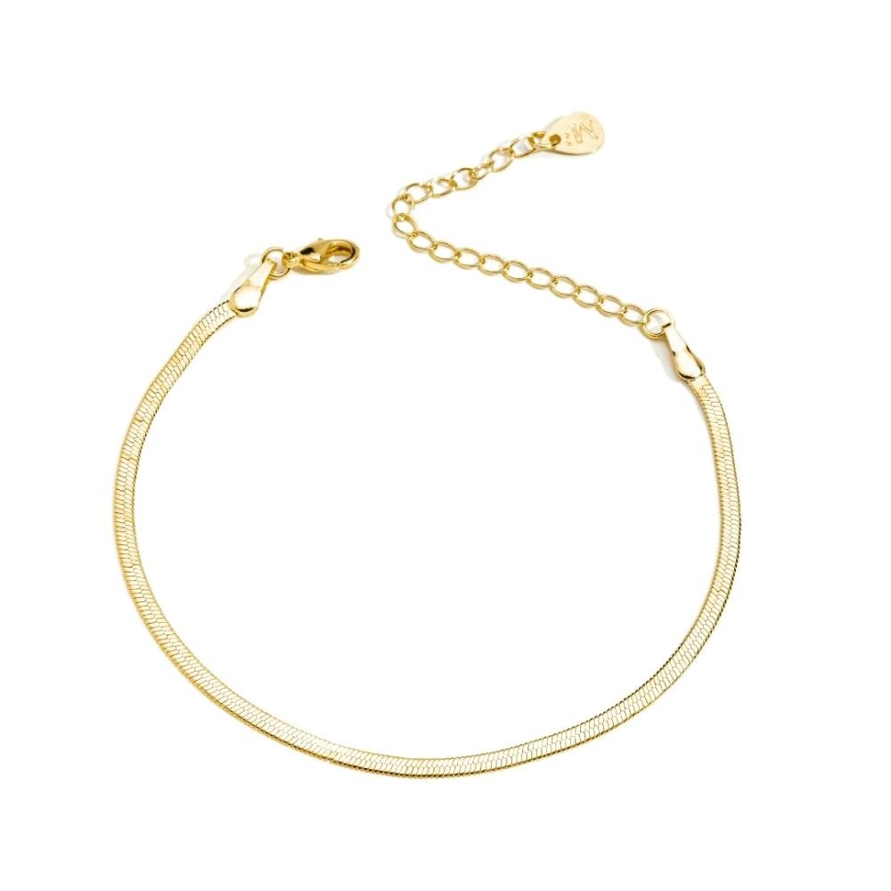 Pulseira Fita 2mm Banhado a Ouro 18k