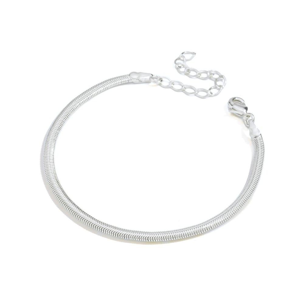 Pulseira Malha Fina Prata Banhado a Ródio