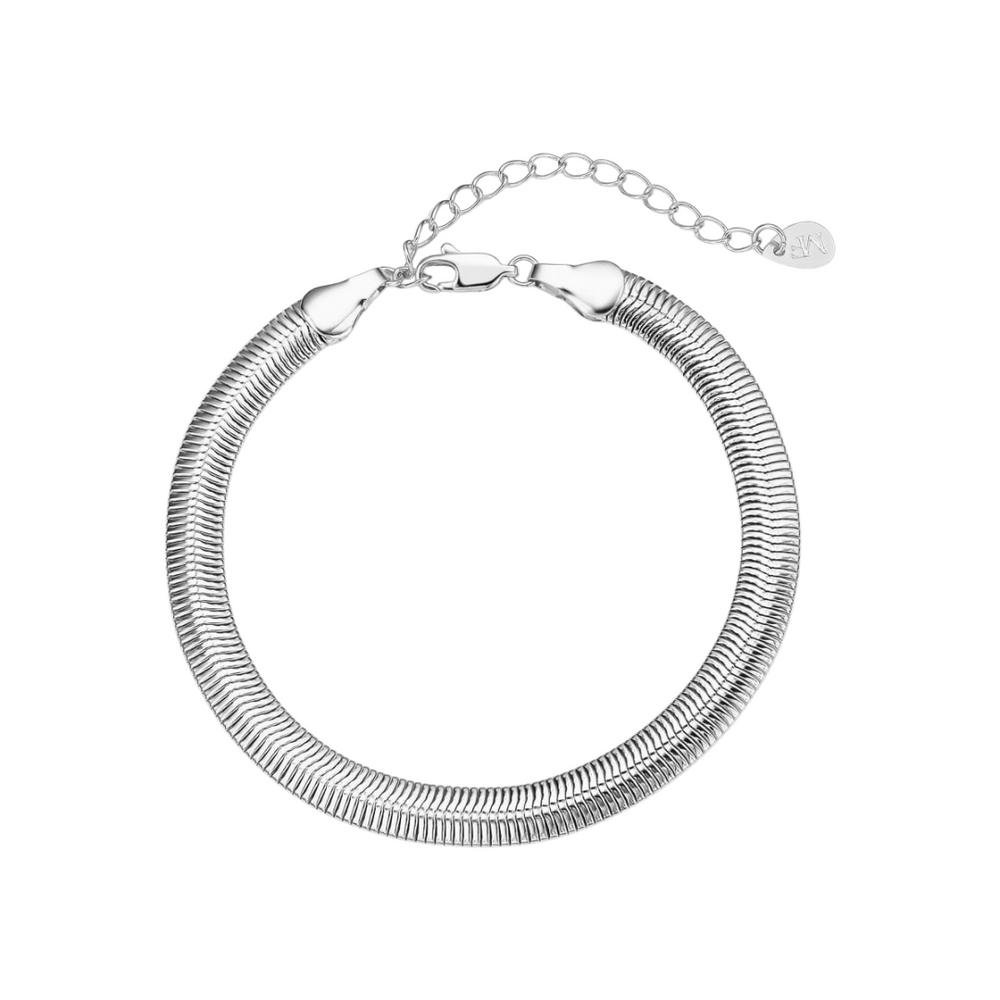 Pulseira Malha Prata Banhado a Ródio