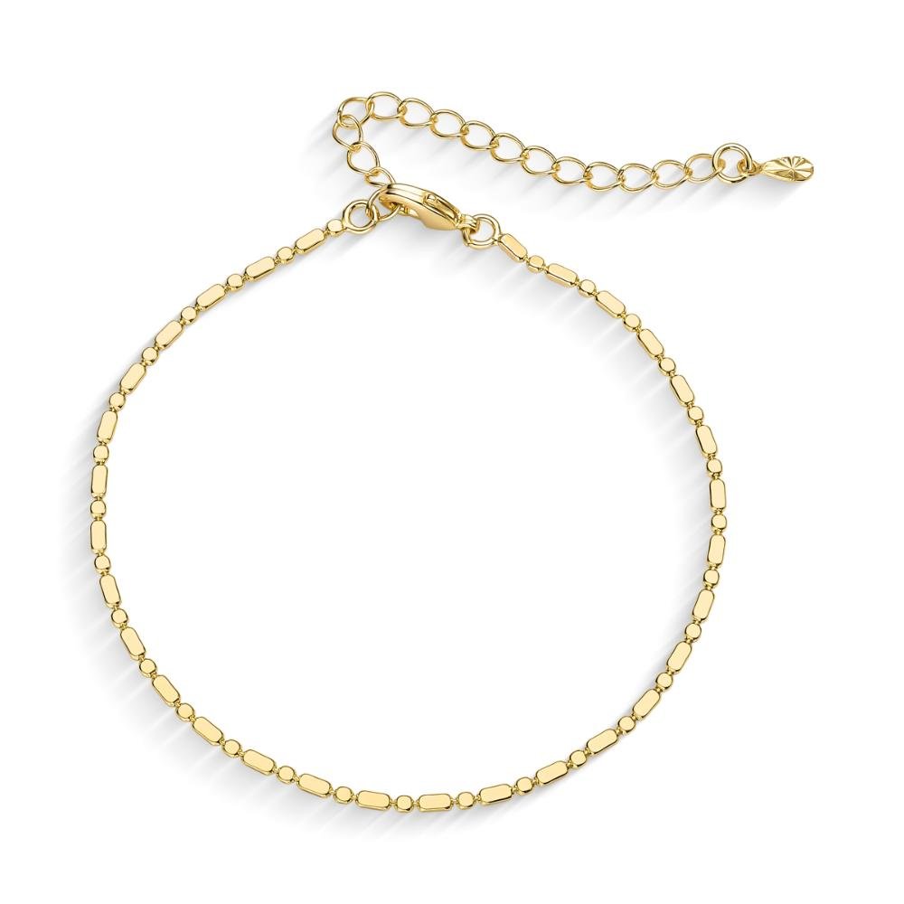 Pulseira Plaquinha E Bolinha Amassada Banhado a Ouro 18k Dourado 1