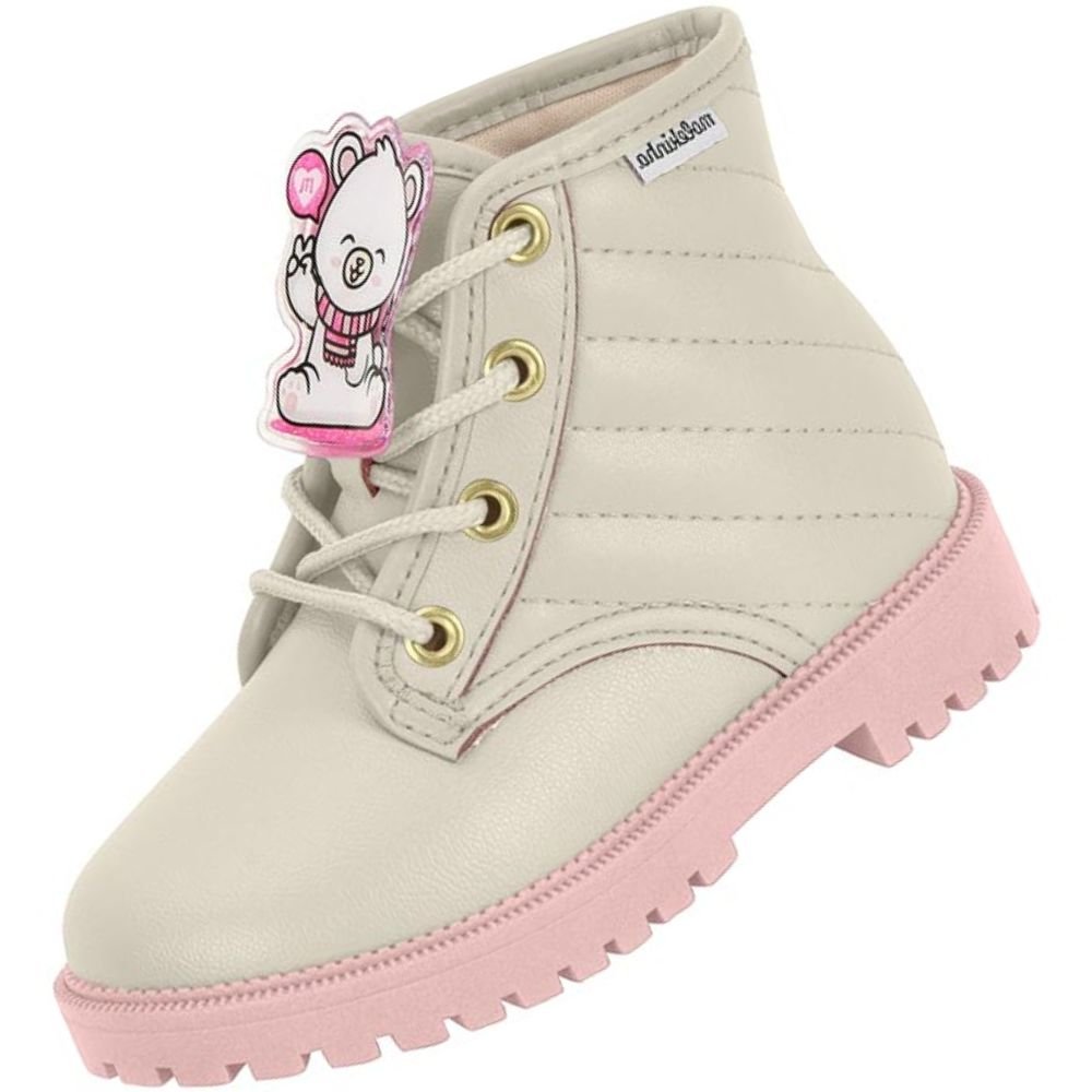 Bota Coturno Infantil Molekinha 2126.522 Feminina Branco 2