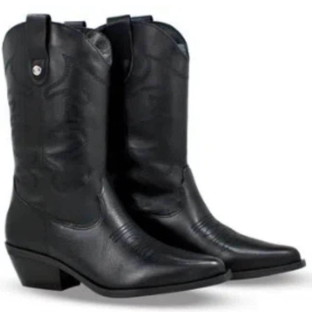 Bota Cano Baixo Bottero Botwestern 346301 Feminina Preto 2