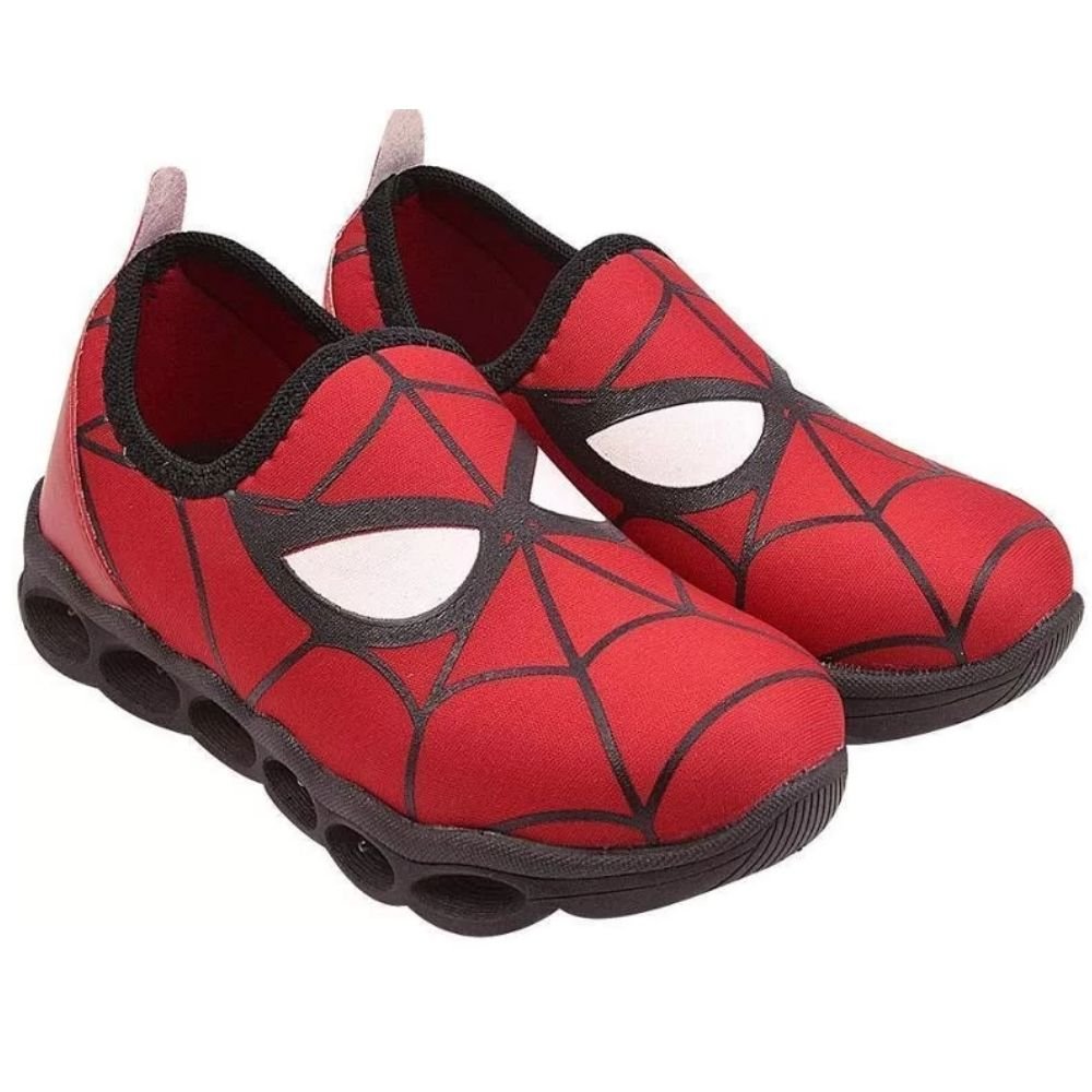Tenis Infantil Grugui Teia Do Aranha Luz Led Masculino Vermelho 3