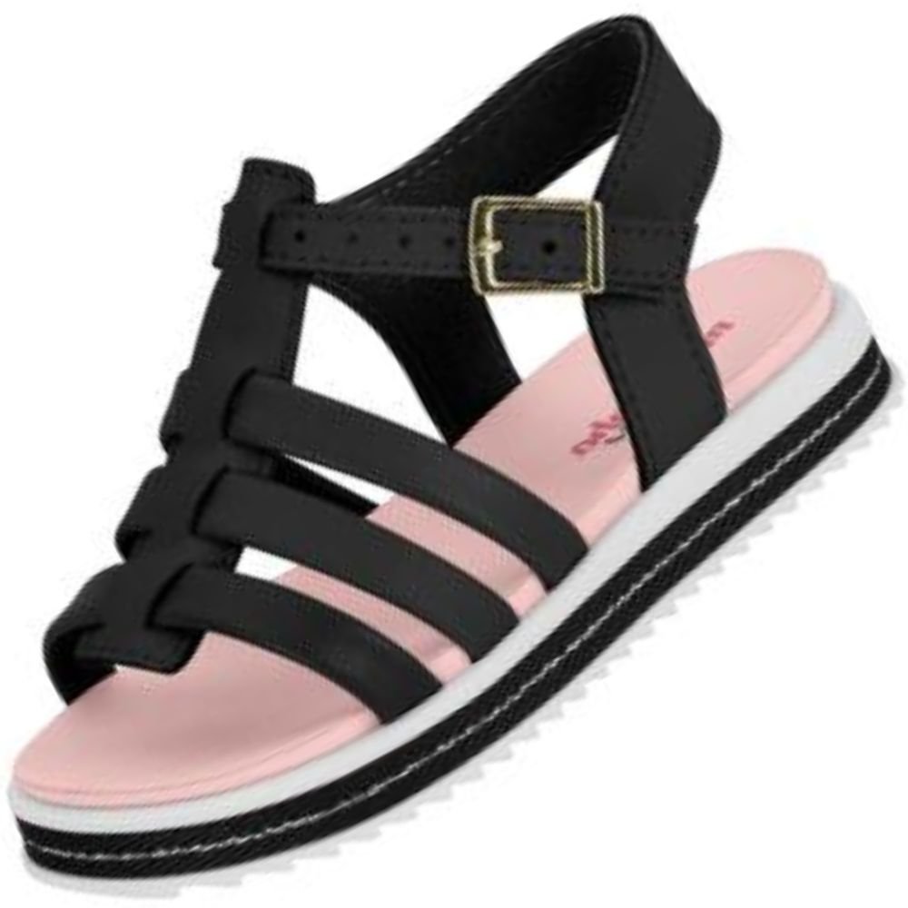 Sandalia Infantil Molekinha 2724.204 Meninas Preto 2