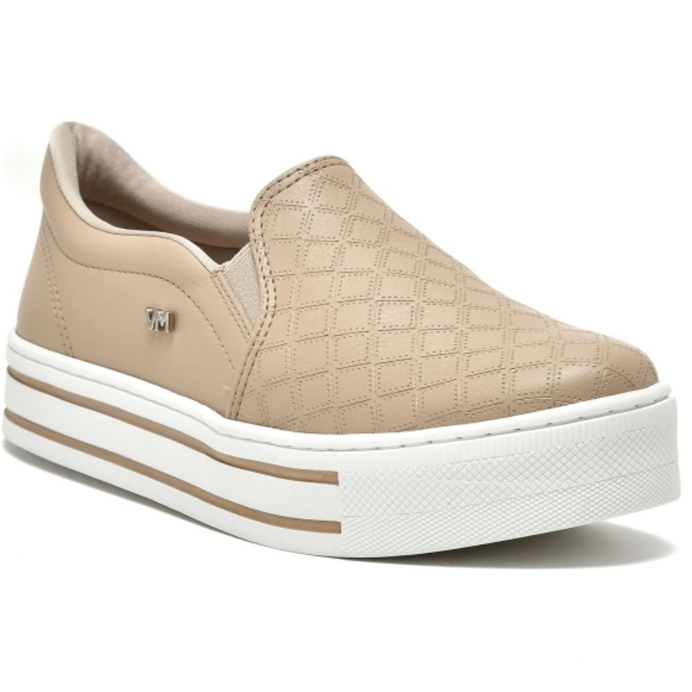 Tenis Via Marte 23-11808 Slip On Feminino Bege 1