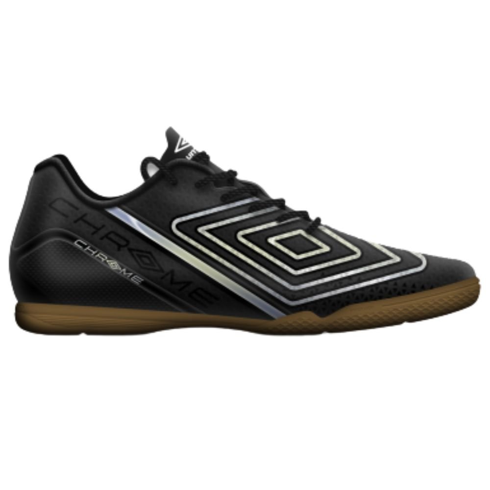 Chuteira Futsal Umbro Chrome Jr Infantil Meninos Preto 3