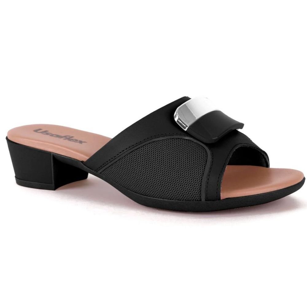 Tamanco Usaflex Mm0802 Salto Bloco Feminino Preto 3