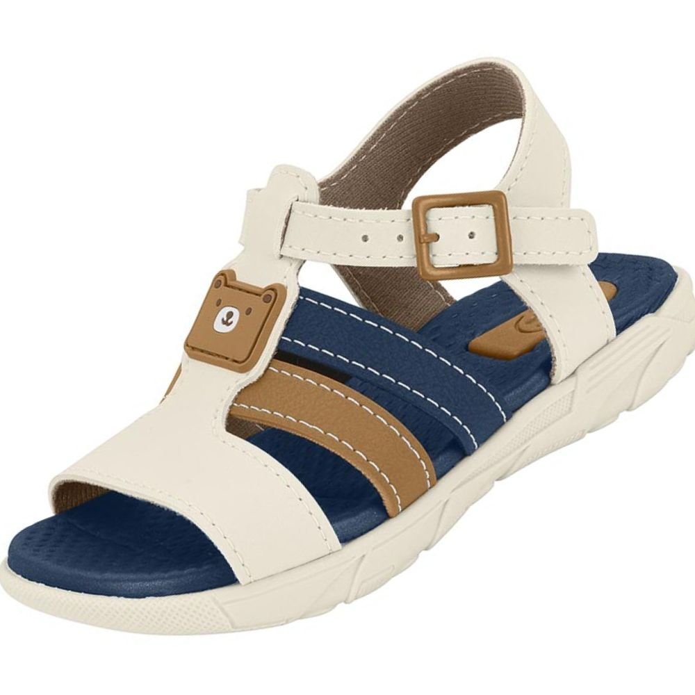 Sandalia Infantil Molekinho 2135.661 Meninos Branco 2