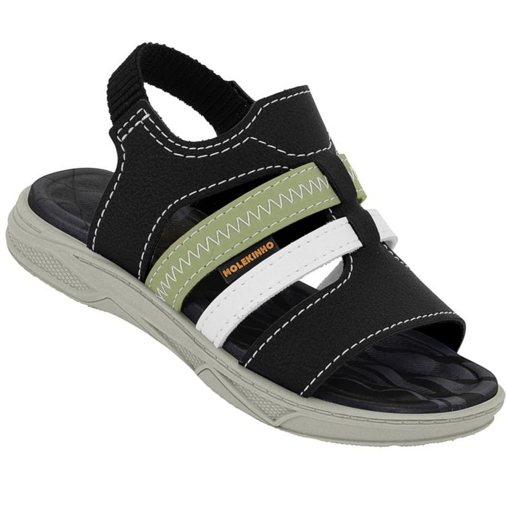 Sandalia Infantil Molekinho 2140.752 Meninos Preto 1