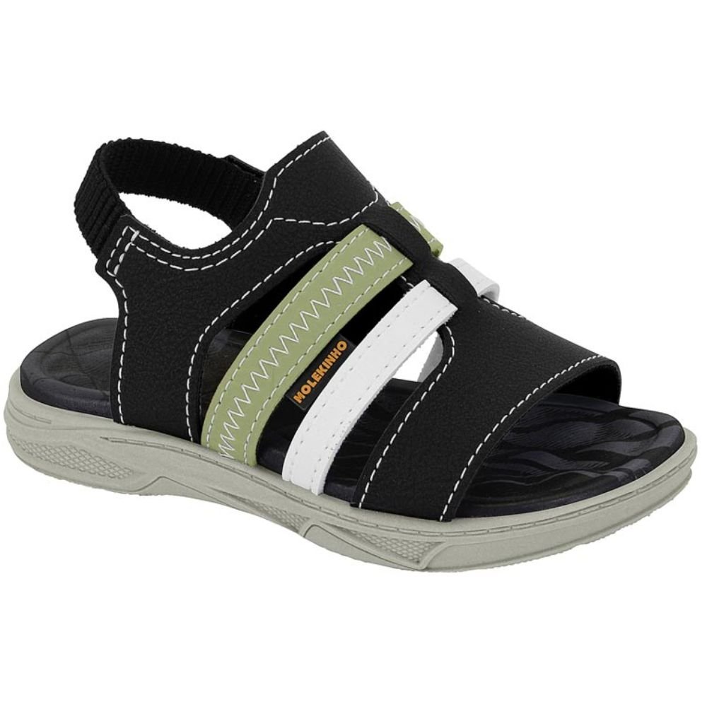 Sandalia Infantil Molekinho 2140.752 Meninos Preto 3
