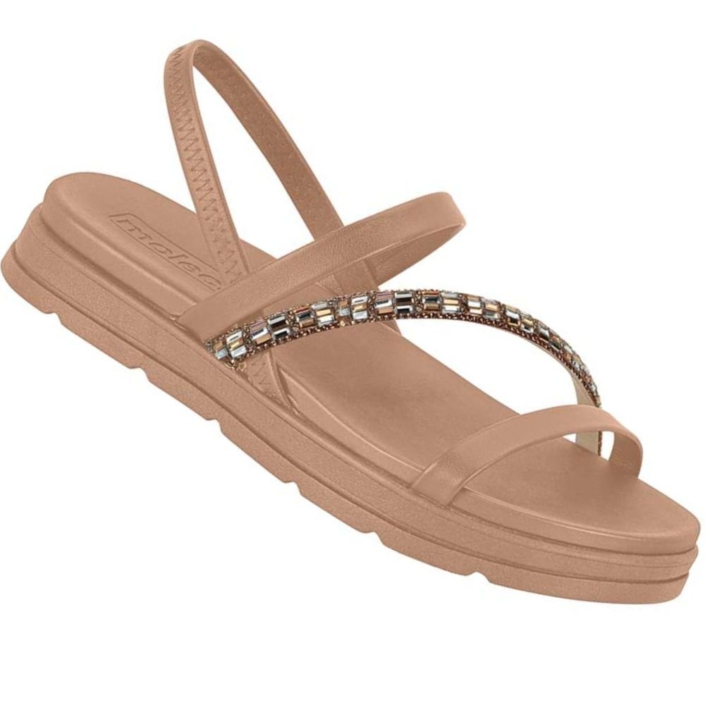 Sandalia Papete Moleca 5490.104 Feminina Bege 1