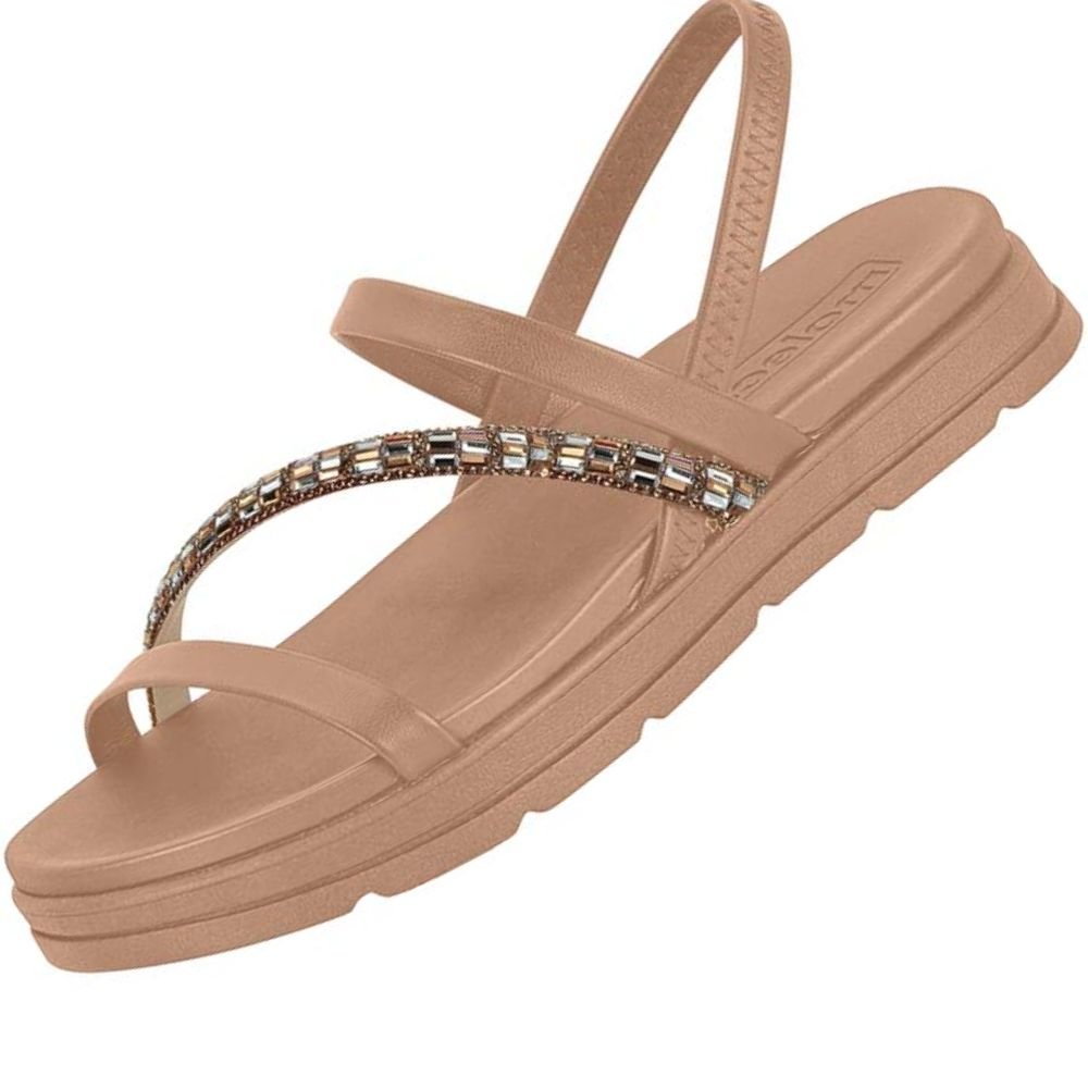 Sandalia Papete Moleca 5490.104 Feminina Bege 2