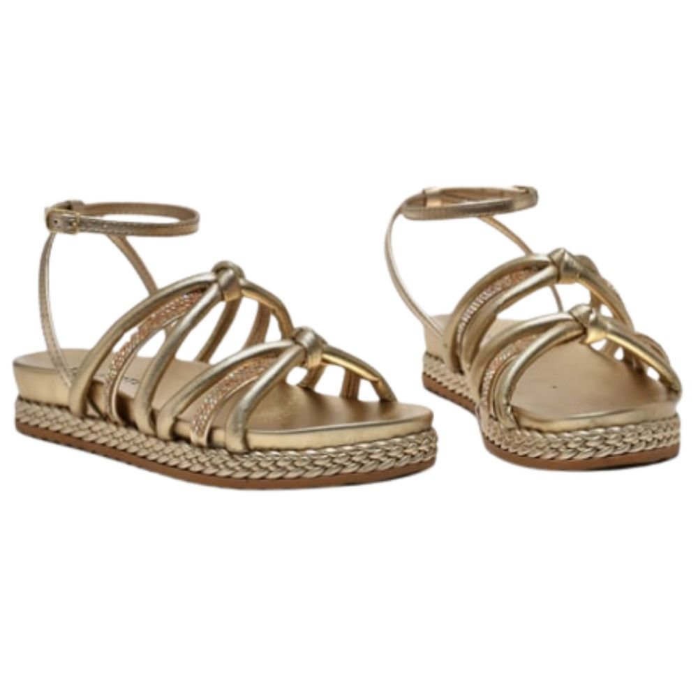 Sandalia Papete Via Marte 23-10410 Feminina Dourado 5
