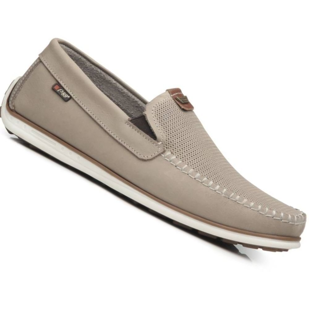 Sapato Mocassim Pegada 142002 Masculino Bege 1