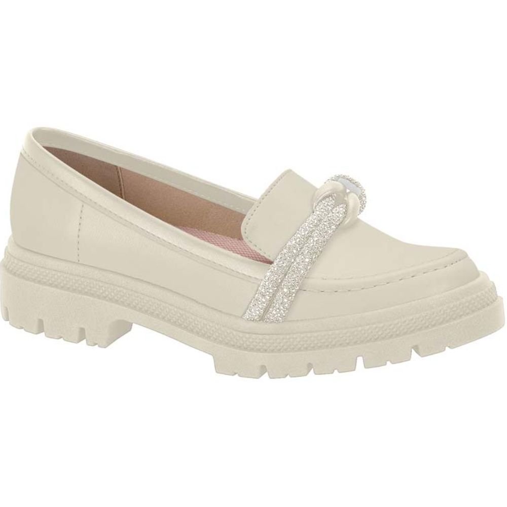 Sapato Mocassim Loafer Moleca 5775.107 Feminino Branco 3
