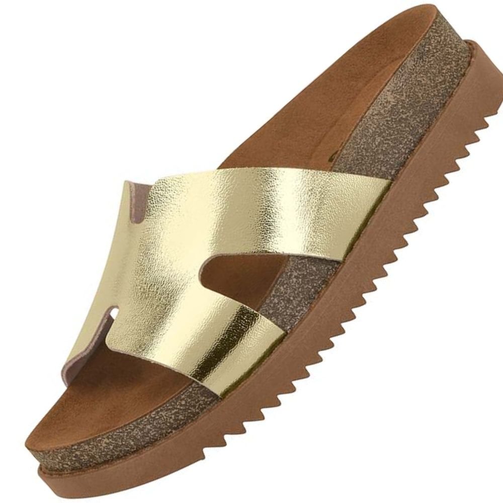 Chinelo Papete Moleca 5500.100 Feminino Dourado 2