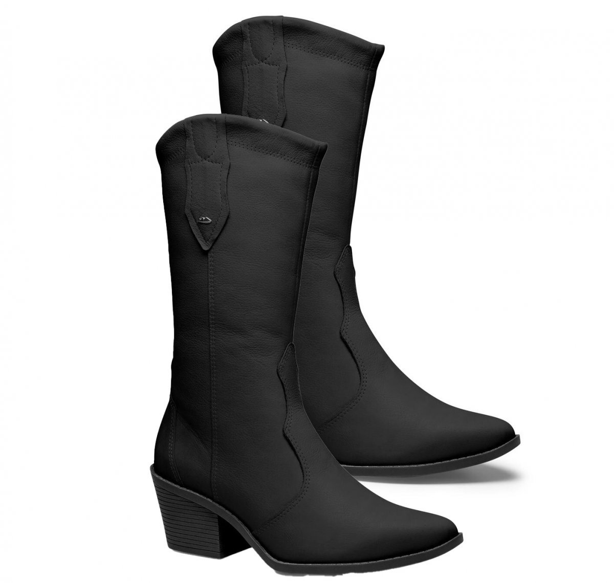 Bota Cano Médio Country de Couro Dakota G6022 Feminina Preto 3